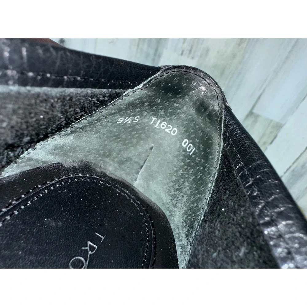 Trotters Loafers 9.5 S Extra Narrow Black Leather Woven Vamp Made in Brazil READ
